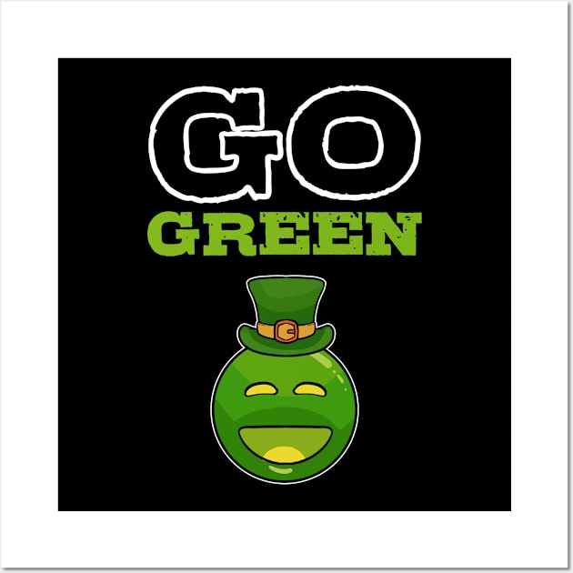 Go Green St Patricks Day Smiley Irish Pride Lucky Wall Art by amango